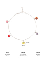 EVIL EYE MULTI CHARM 925 SILVER ANKLET FOR GIRLS-2
