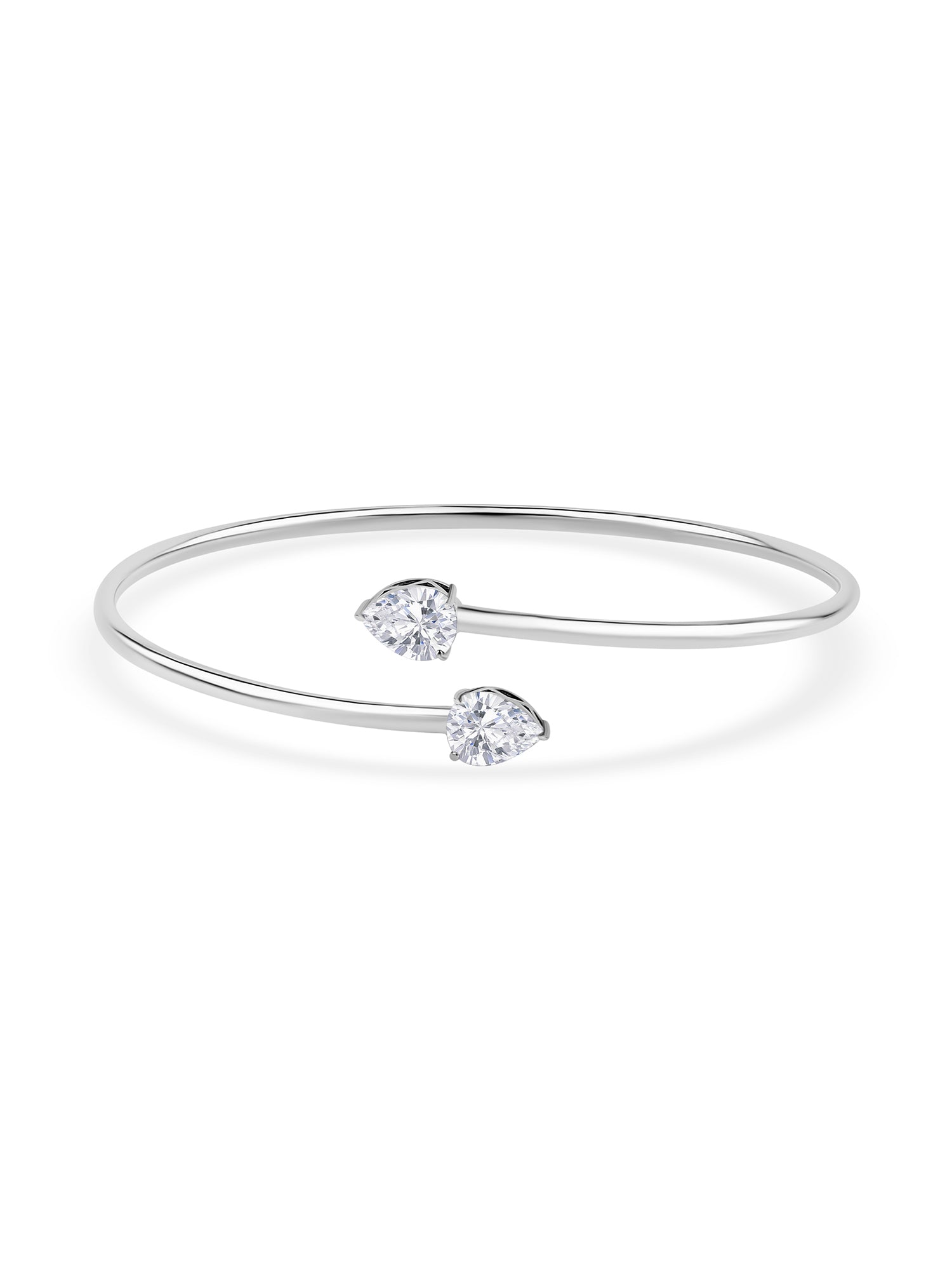 Diamond Look Silver Flexible  Bangle For Women