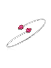 Ruby Silver Flexible Bangle For Women
