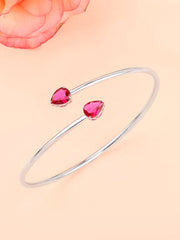 Ruby Silver Flexible Bangle For Women
