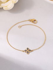 Blue Flower Silver Bracelet