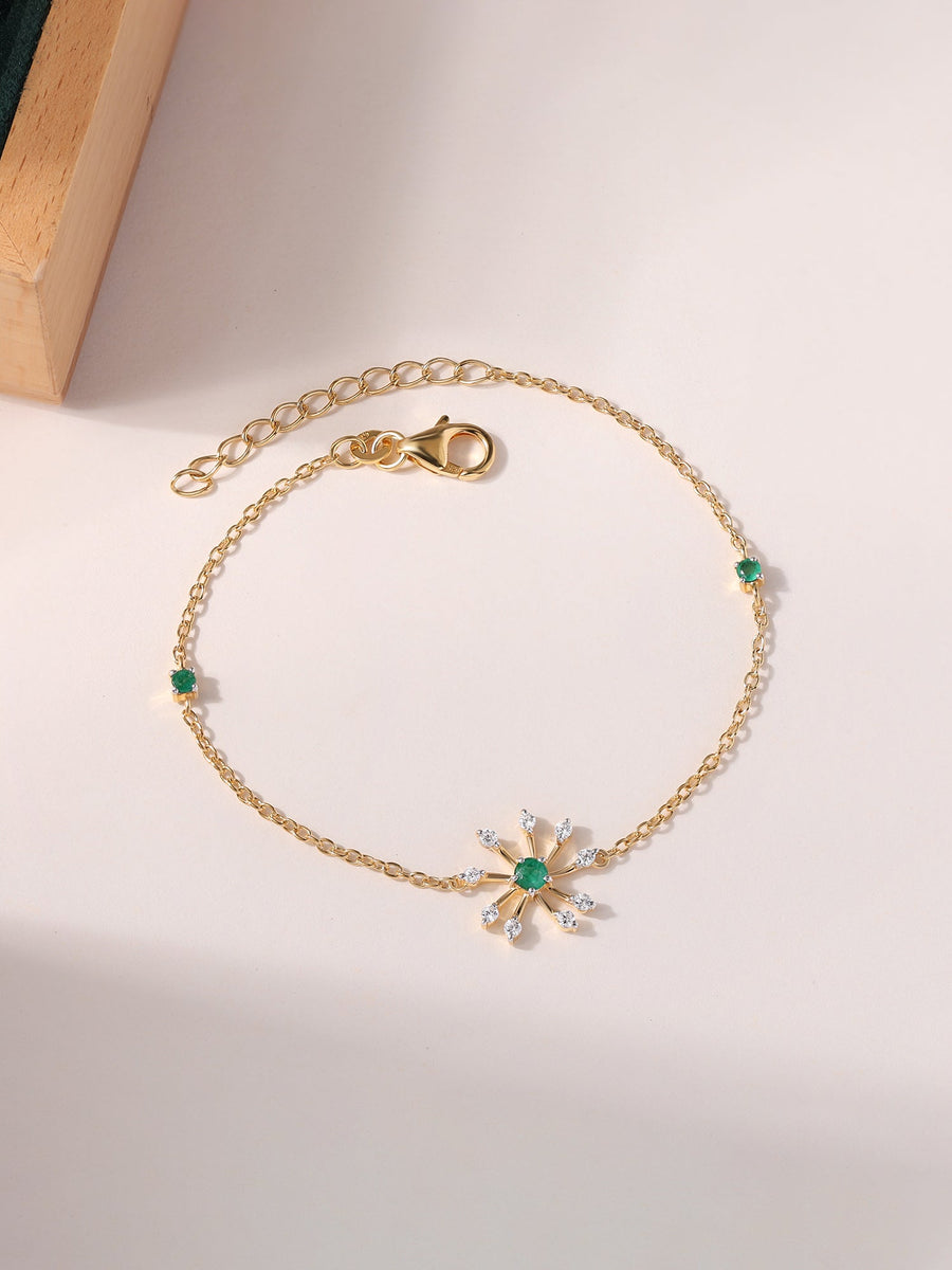 Emerald Flower Bracelet For Women