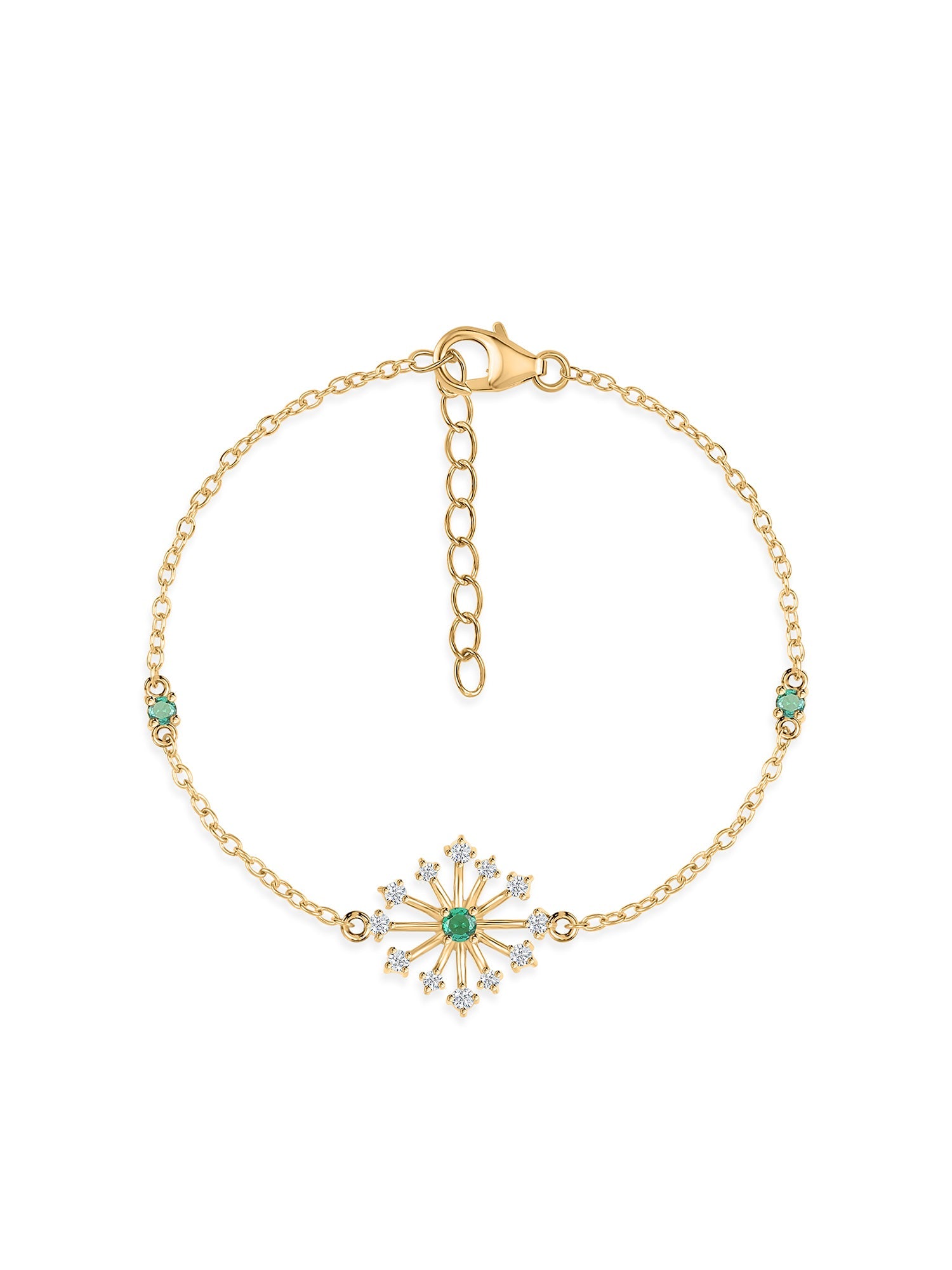 Sparkles Emerald Chain Bracelet For Women