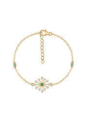 Sparkles Emerald Chain Bracelet For Women