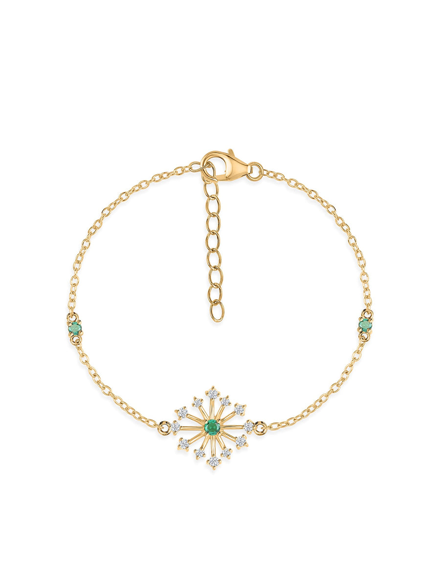 Sparkles Emerald Chain Bracelet For Women