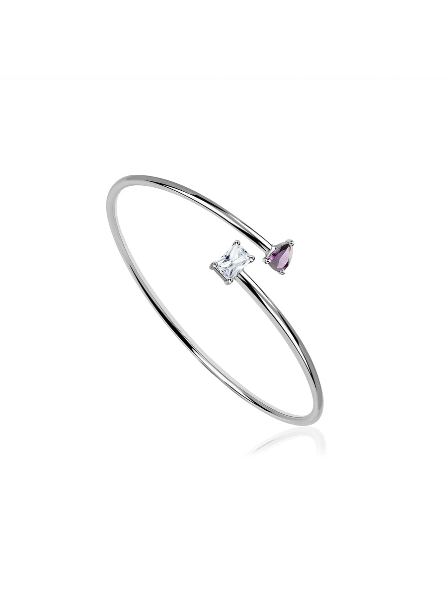 Toi Et Moi Pear Amethyst Bangle