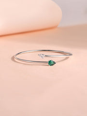 Toi Et Moi Pear Green Emerald Bangle