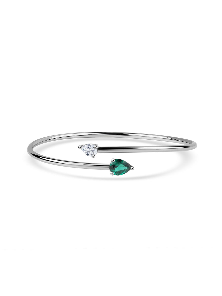 Toi Et Moi Pear Green Emerald Bangle