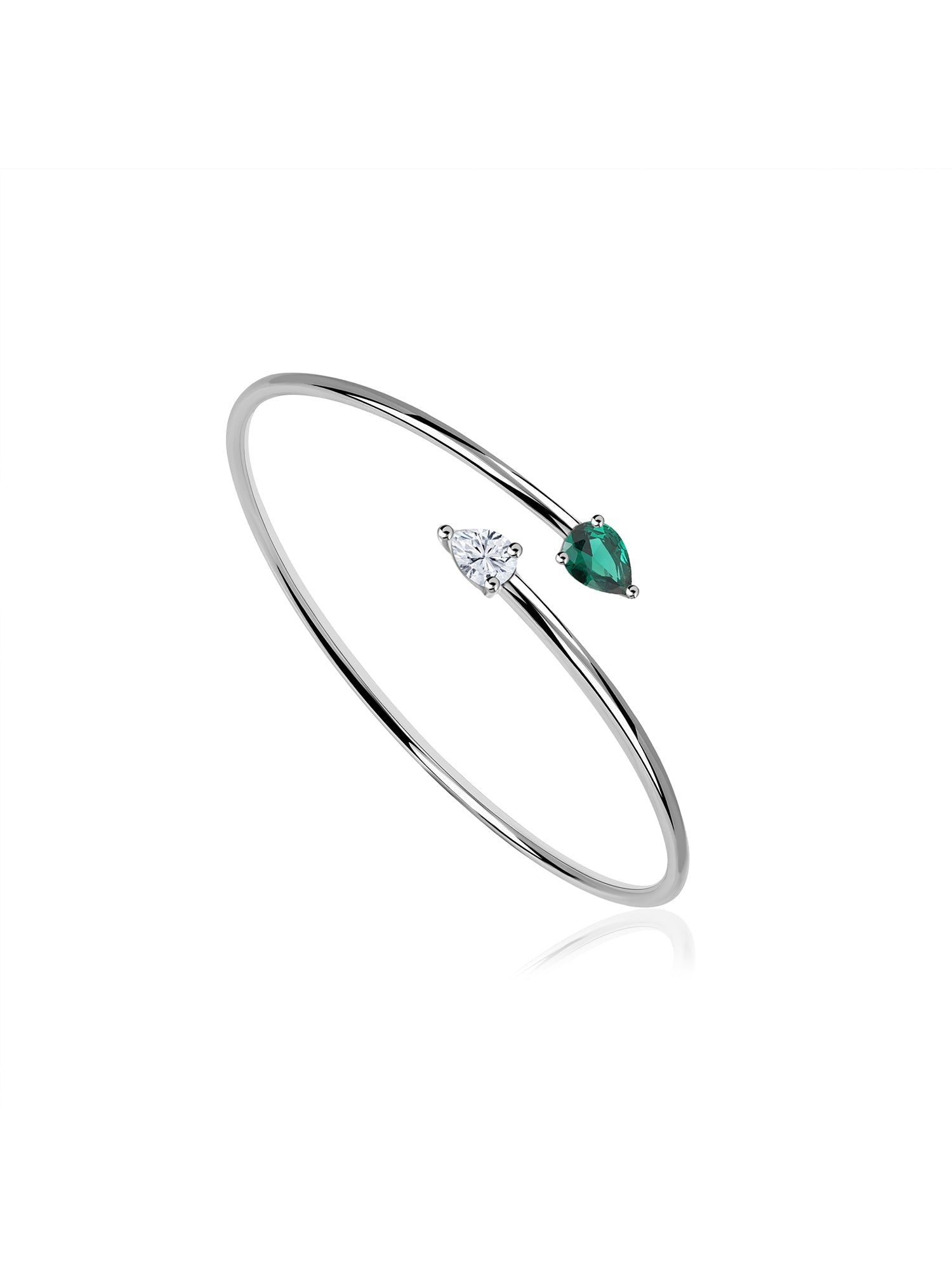 Toi Et Moi Pear Green Emerald Bangle