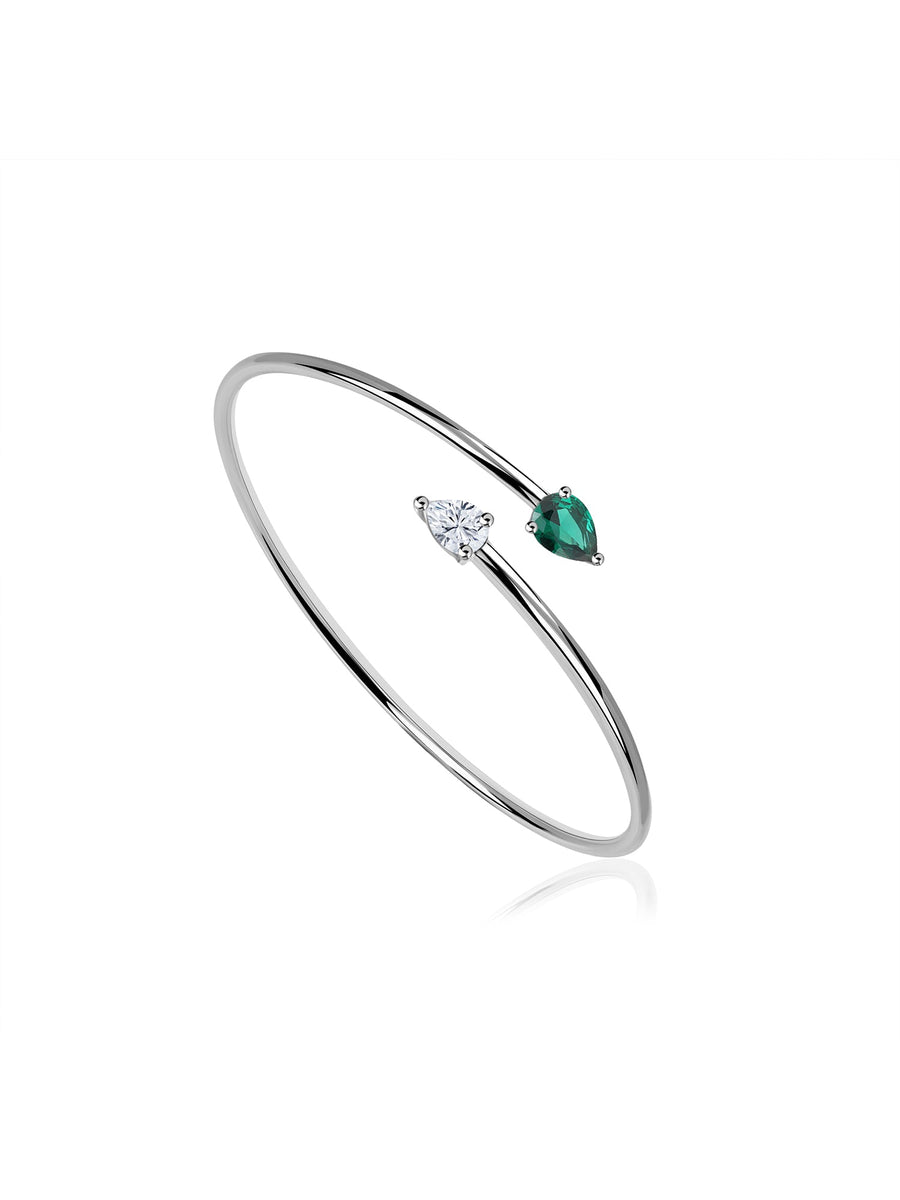 Toi Et Moi Pear Green Emerald Bangle