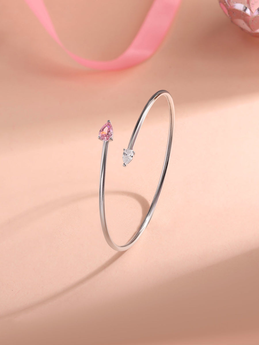 Toi Et Moi Pear Pink Cz Bangle