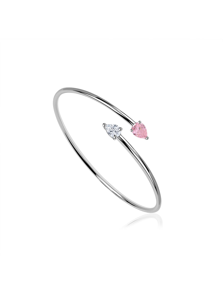 Toi Et Moi Pear Pink Cz Bangle