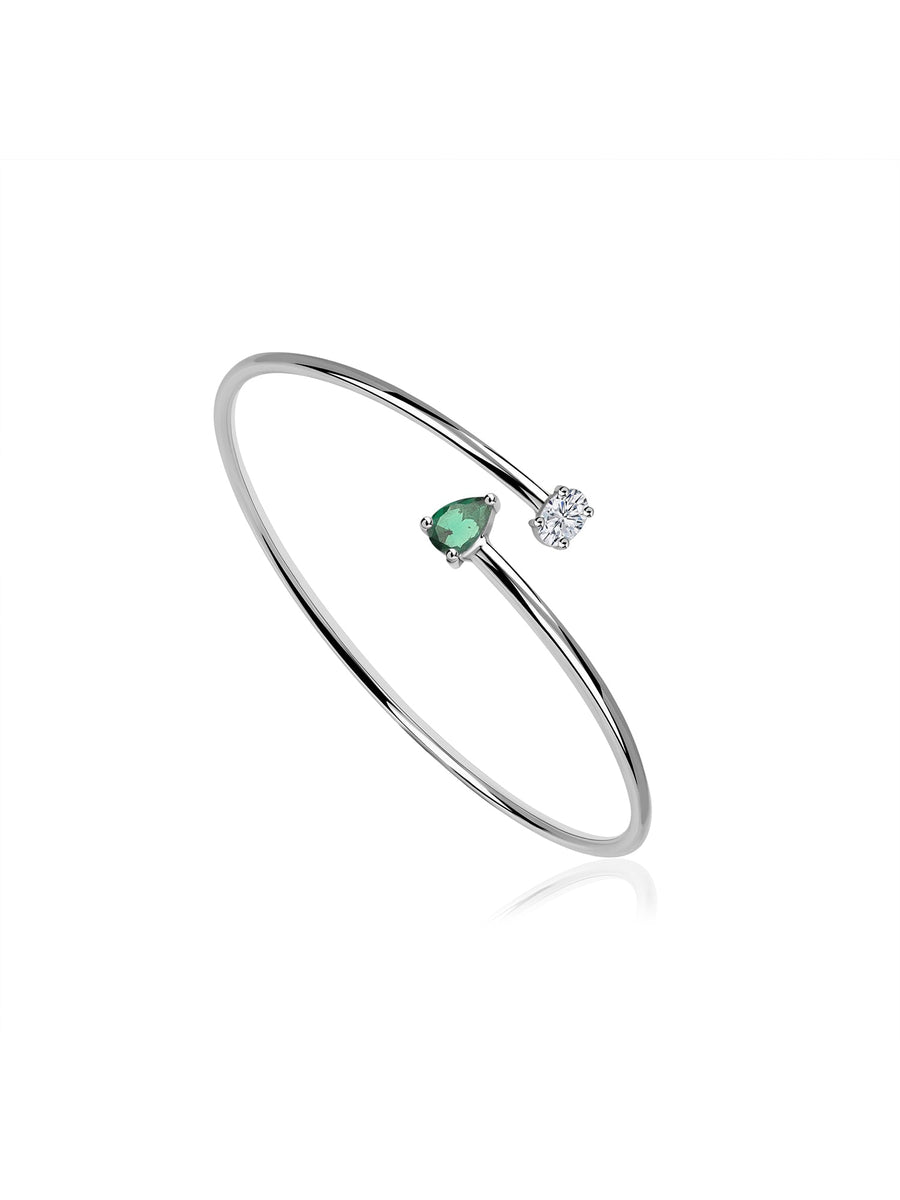 Emerald Toi Et Moi Bangle