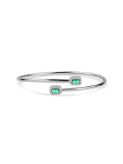 Green Emerald Half Eternity Bangle