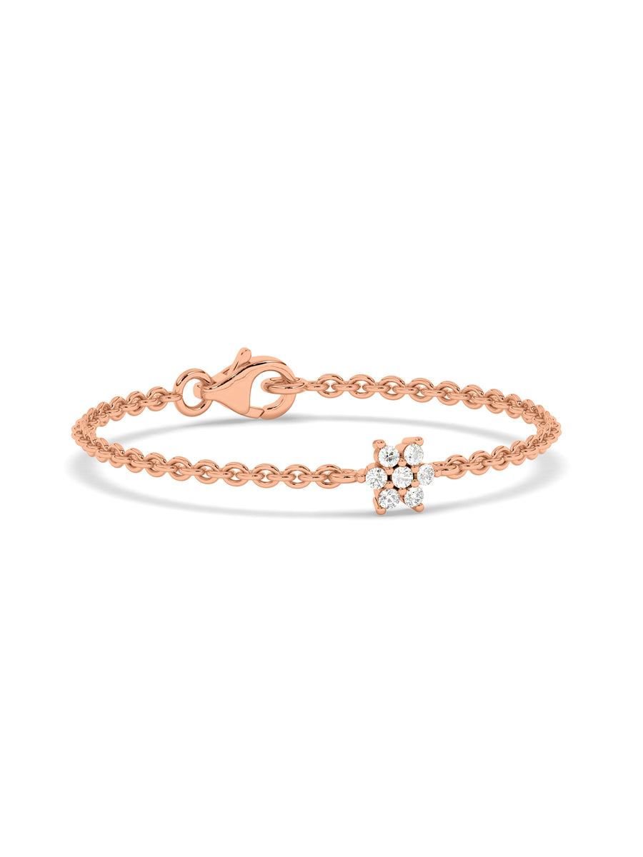 Lab Grown Daisy Flower Diamond Bracelet for Women