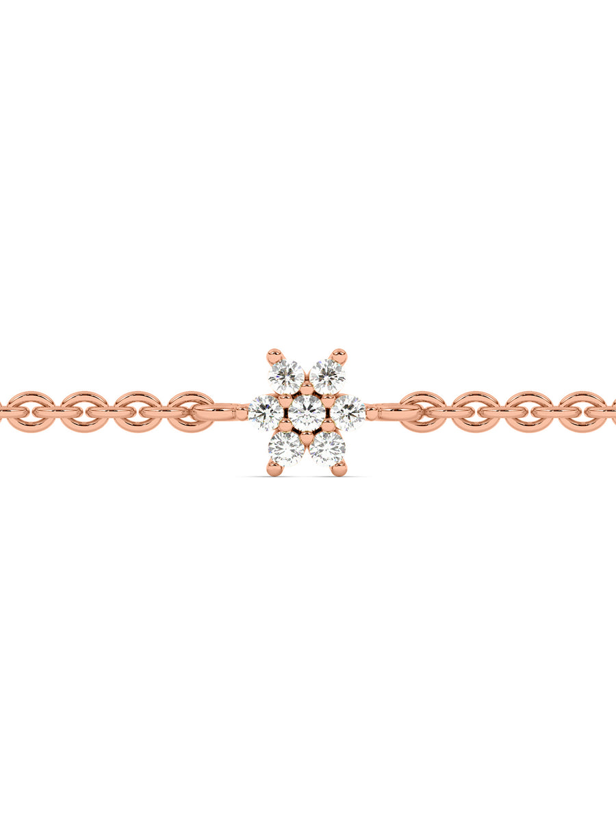 Lab Grown Daisy Flower Diamond Bracelet for Women