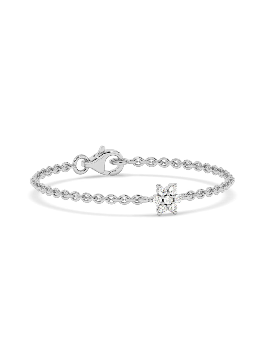 Lab Grown Daisy Flower Diamond Bracelet for Women