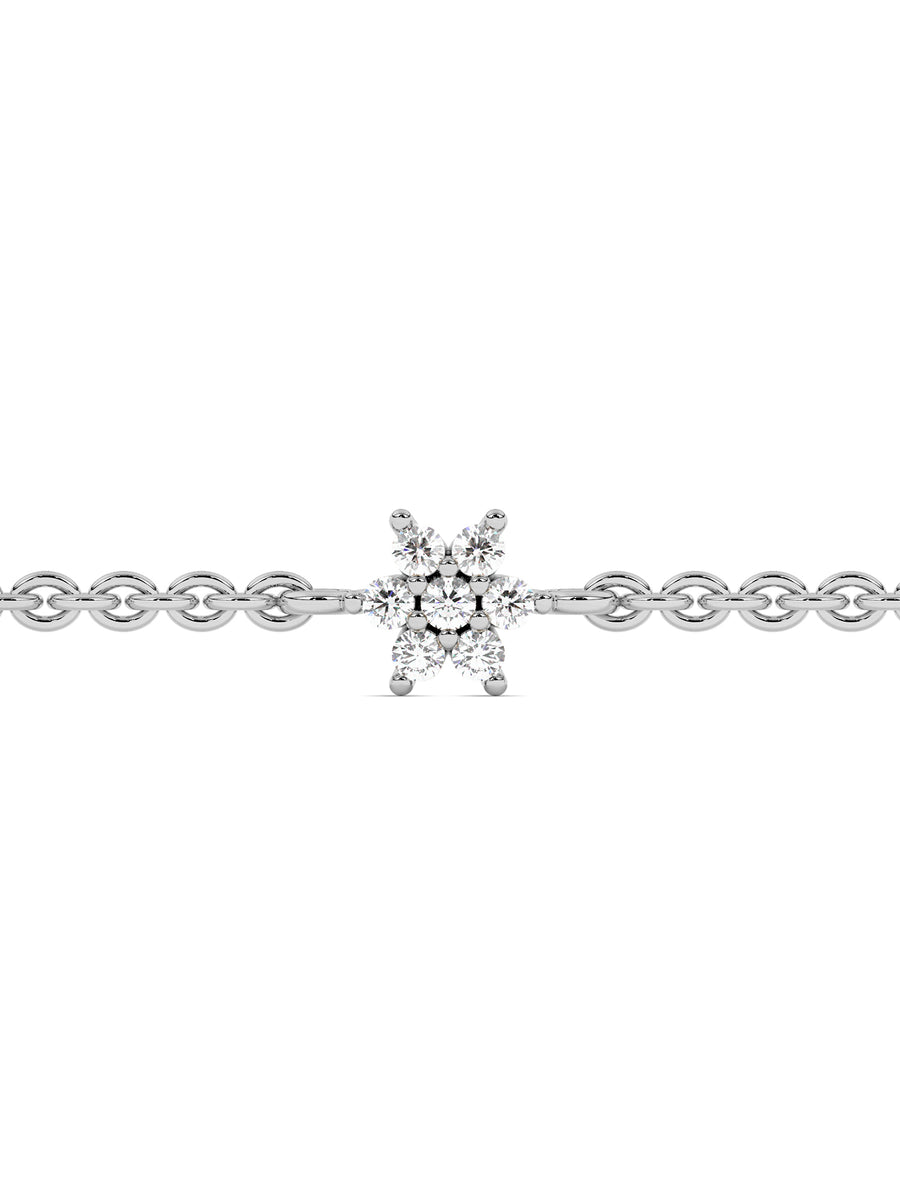Lab Grown Daisy Flower Diamond Bracelet for Women