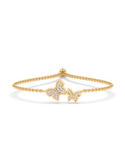 Butterfly Design Gold Bracelet for Women with lab grown diamond
