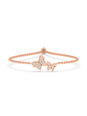 Butterfly Design Rose Gold Bracelet for Women with lab grown diamond 