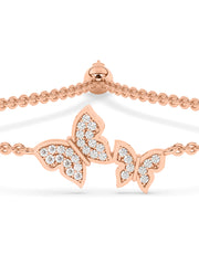 Lab Grown Radiant Butterfly Diamond Bracelet In Gold