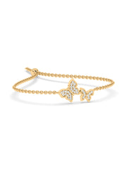 Butterfly Design Gold Bracelet for Women with lab grown diamond