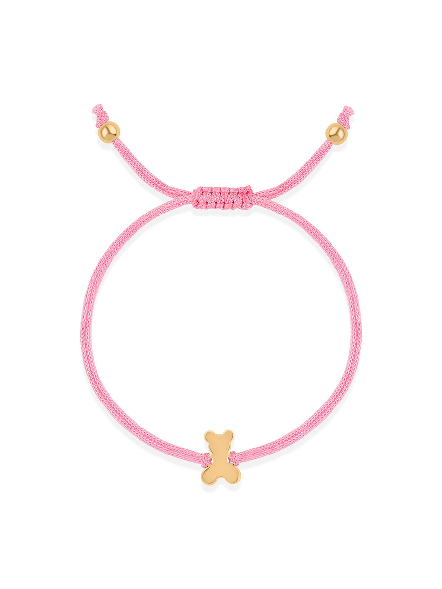Be My Teddy Adjustable Yellow Gold Bracelet For Valentine