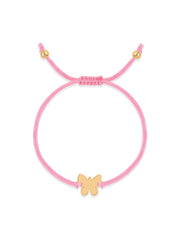 Graceful Yellow Gold Butterfly Adjustable Bracelet