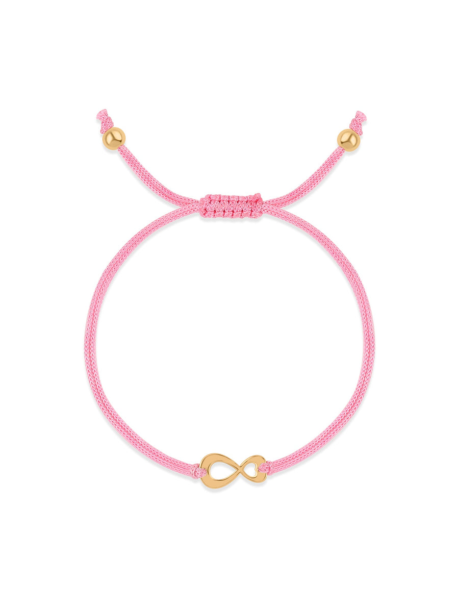 Yellow Gold Infinity Charm Valentines Bracelet