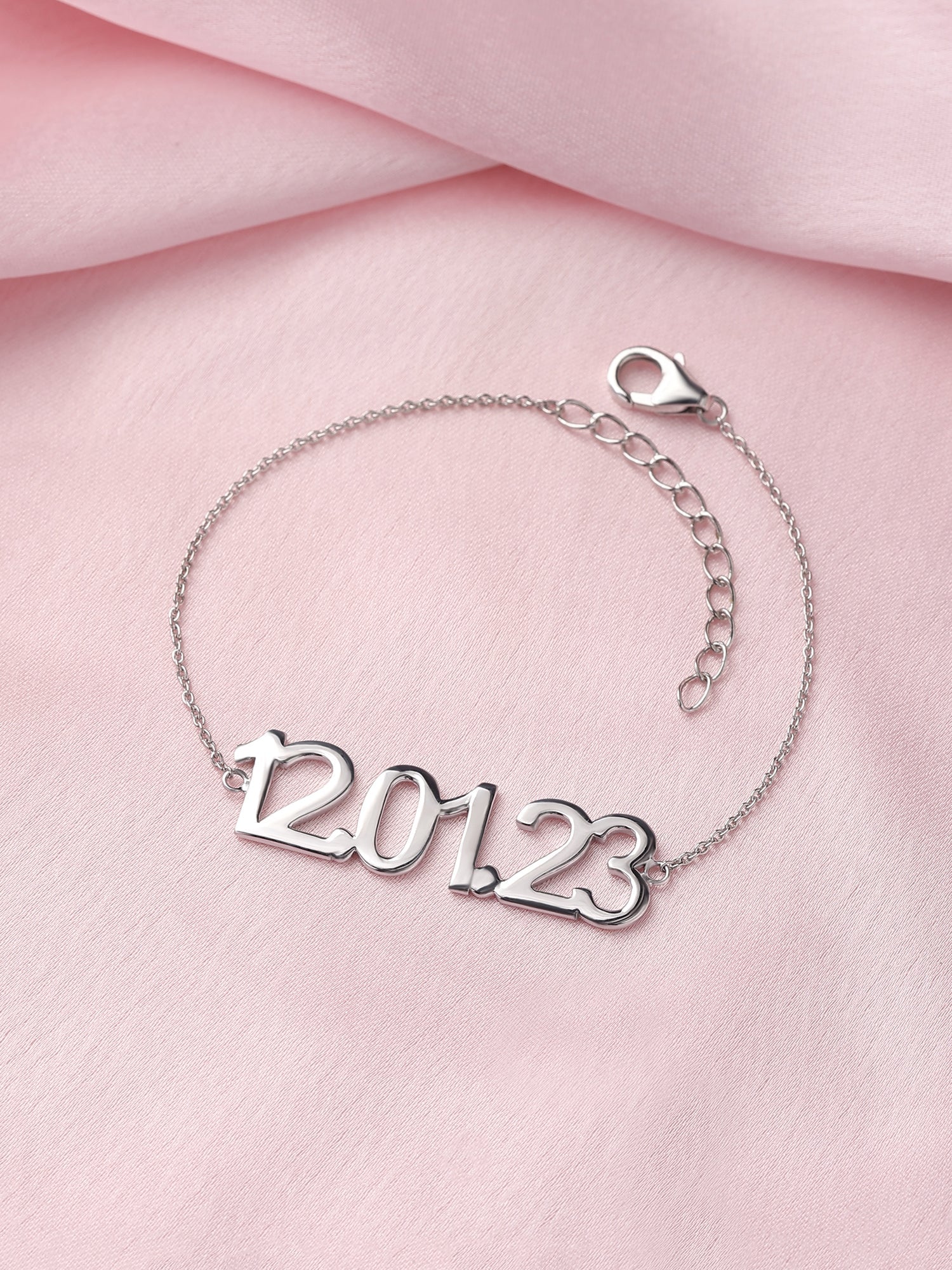 Customisable Date Bracelet In Silver