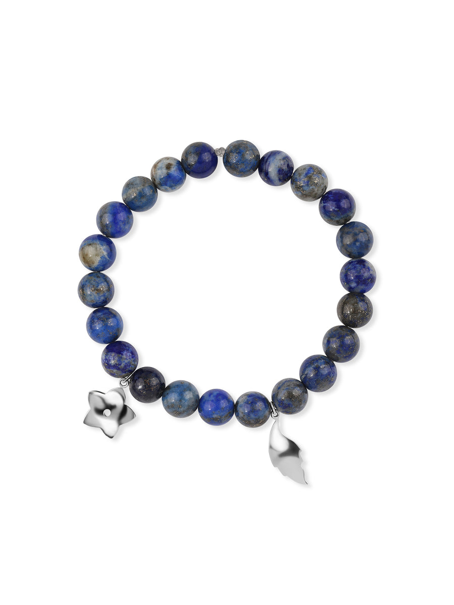 Lapis Beads Charm Bracelet For Inner Power