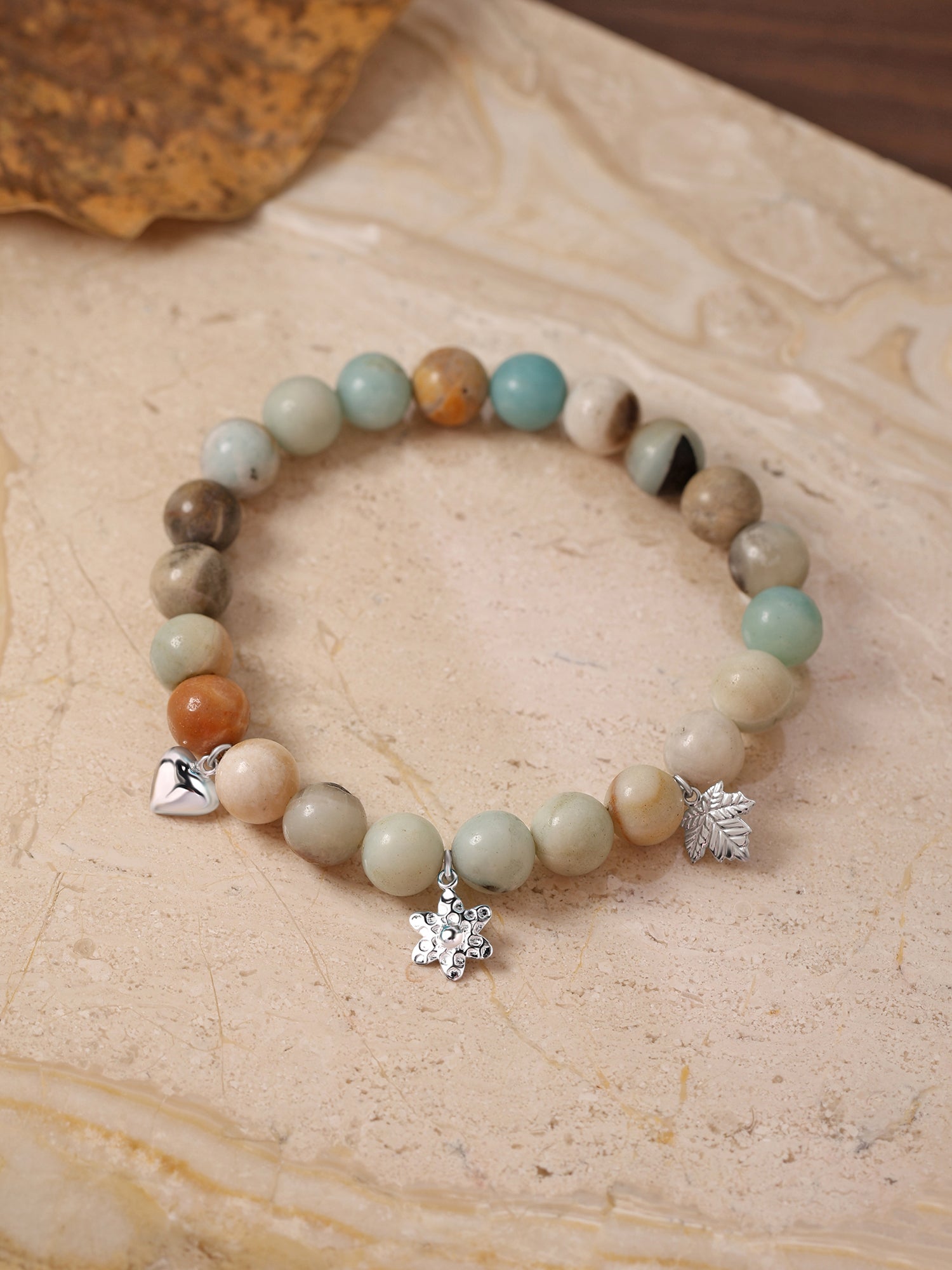 Amazonite Beads Charm Bracelet For Emotional Healing