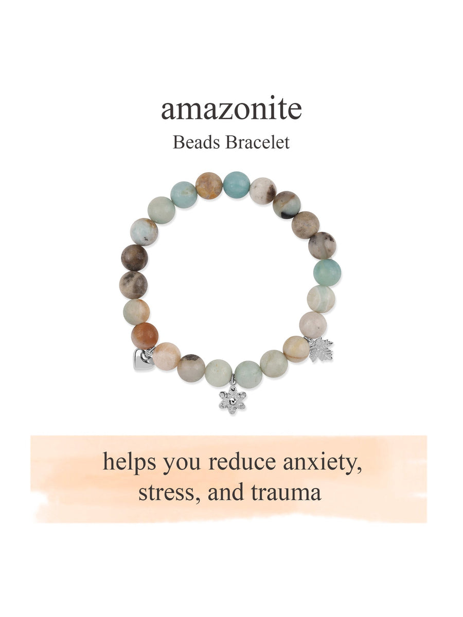 Amazonite Beads Charm Bracelet For Emotional Healing