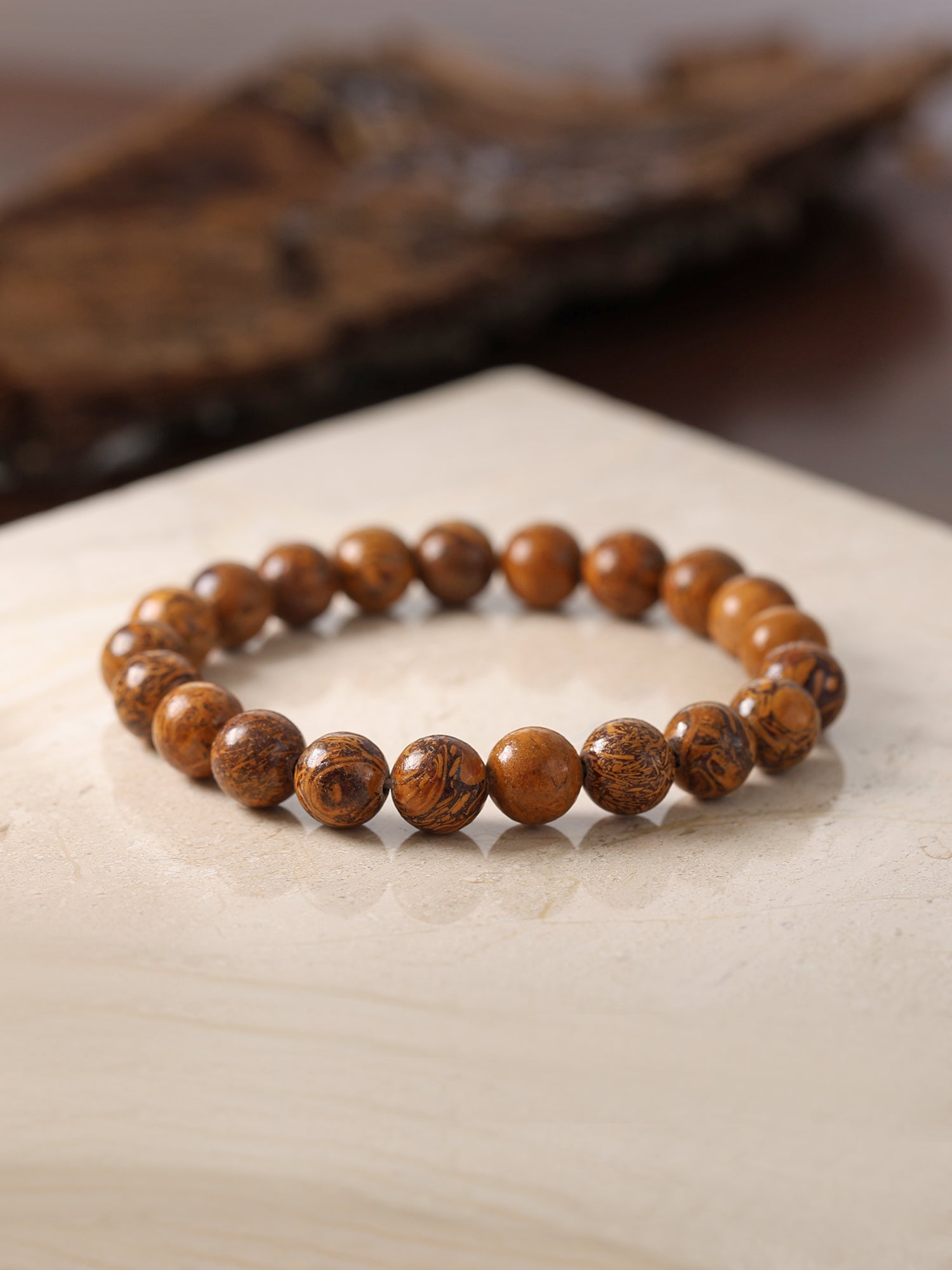 Grey Jasper Beads Unisex Bracelet For Serenity