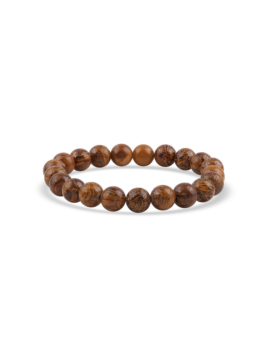 Grey Jasper Beads Unisex Bracelet For Serenity