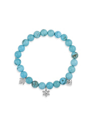 Blue Turquoise Beads Charm Bracelet For Anxiety