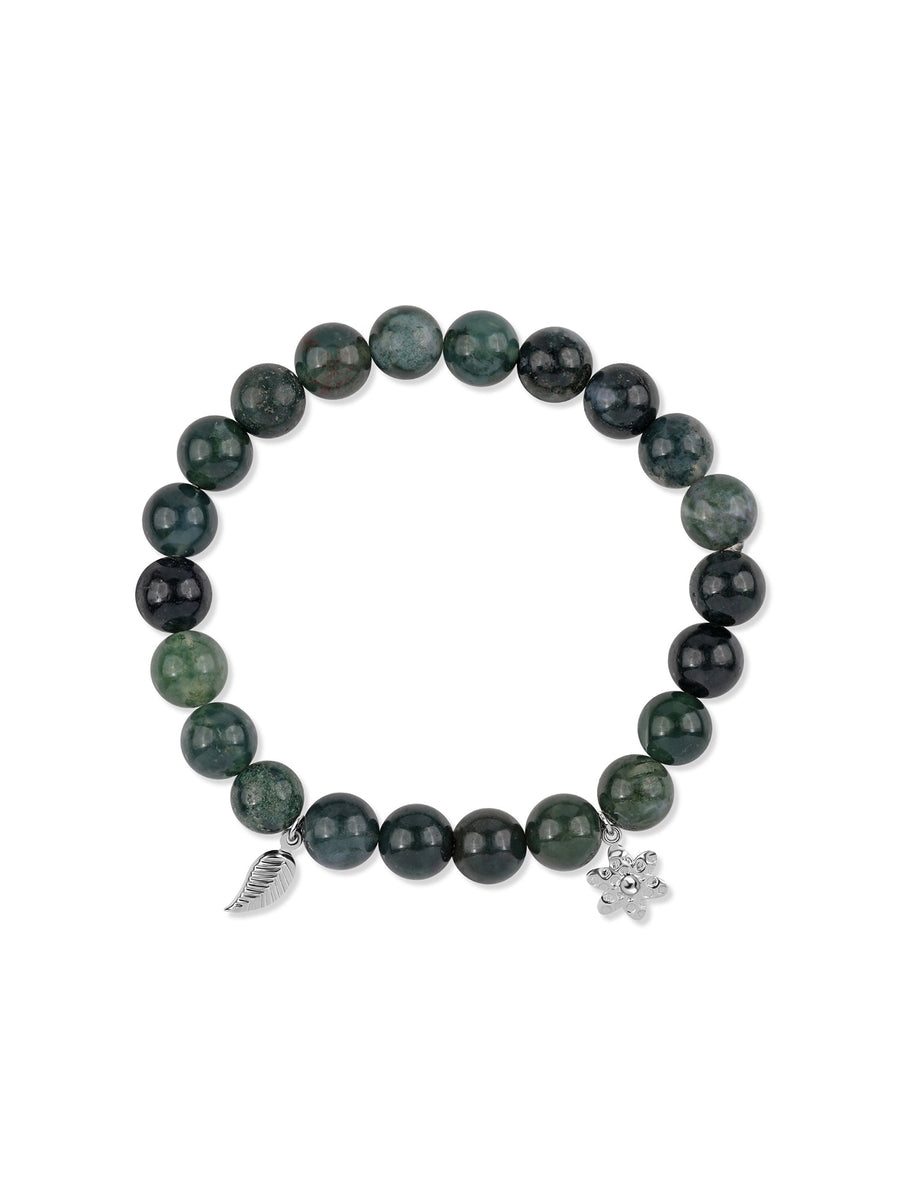 Moss Agate With Charms