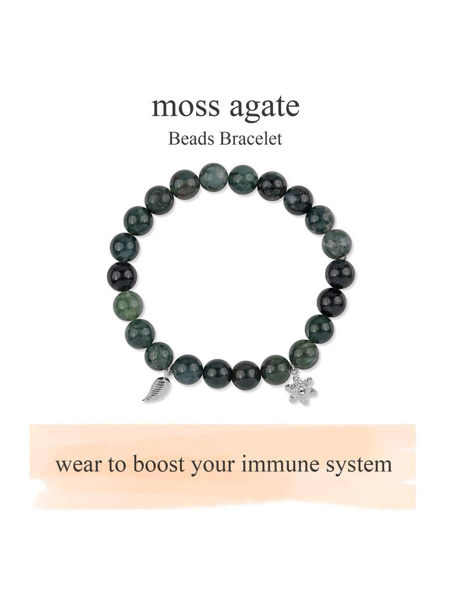 Moss Agate With Charms