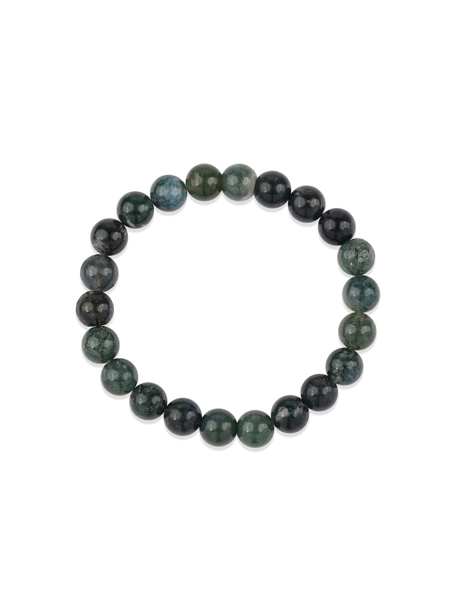 Moss Agate Beads Bracelet