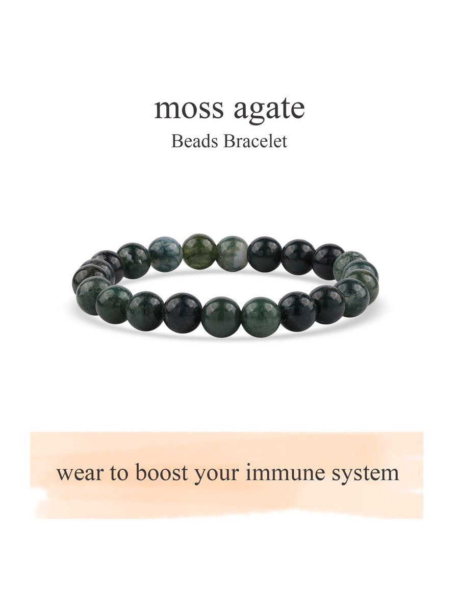 Moss Agate Beads Bracelet