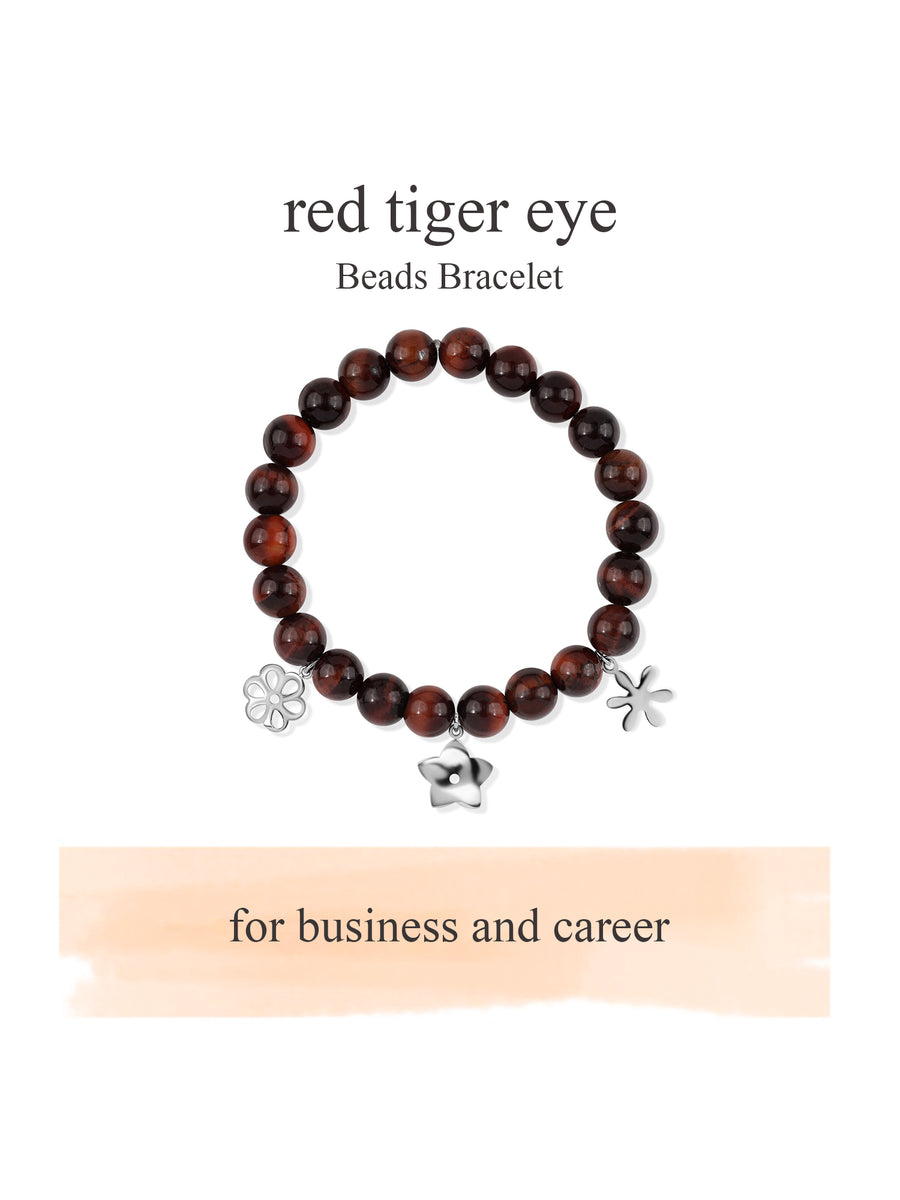 Red Tiger Eye Beads Bracelet For Stability