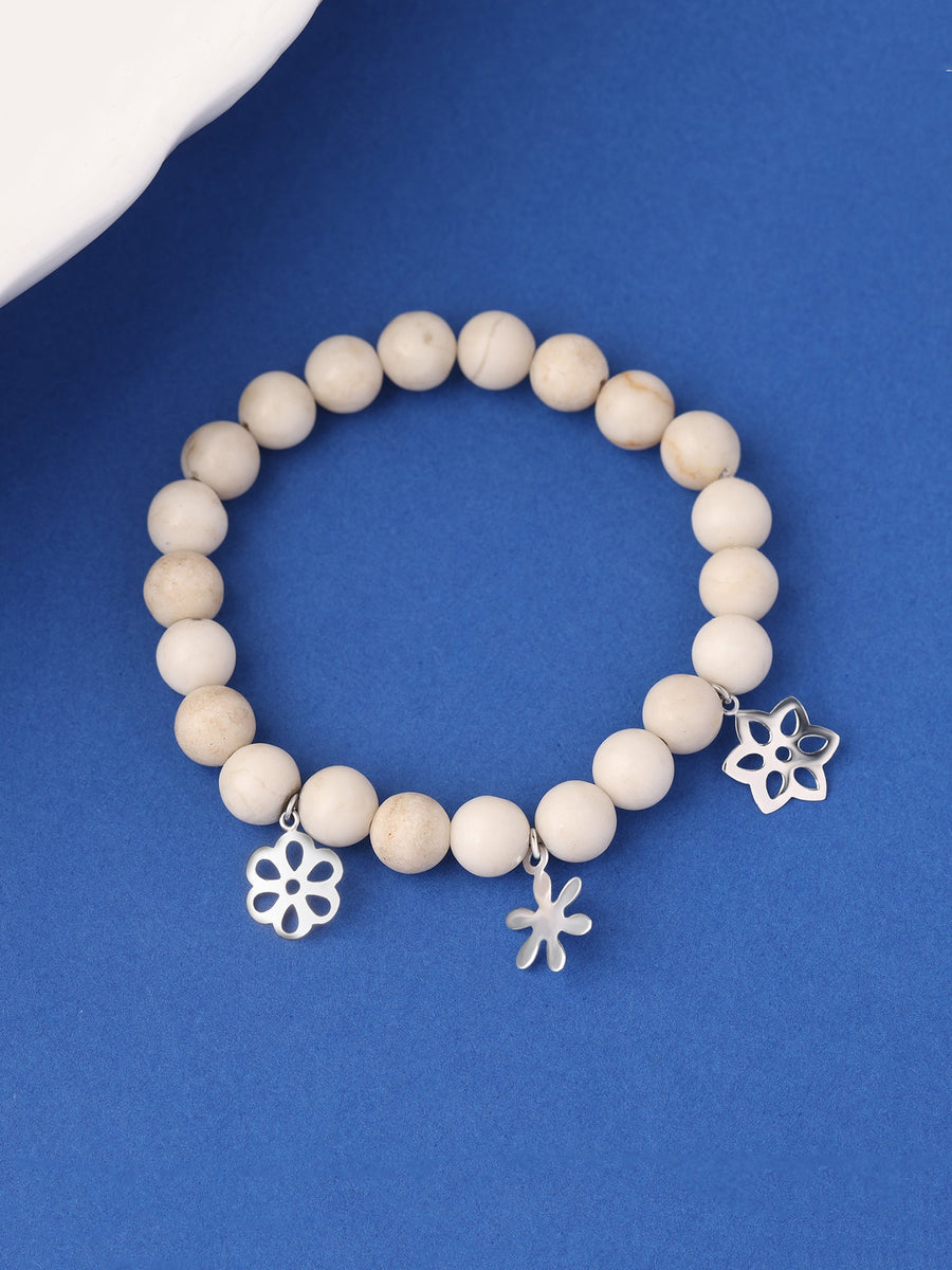 Calming Riverstone Beads Charm Bracelet