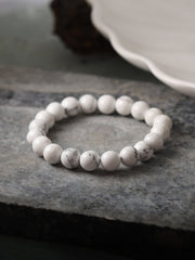 White Howlite Beads Bracelet