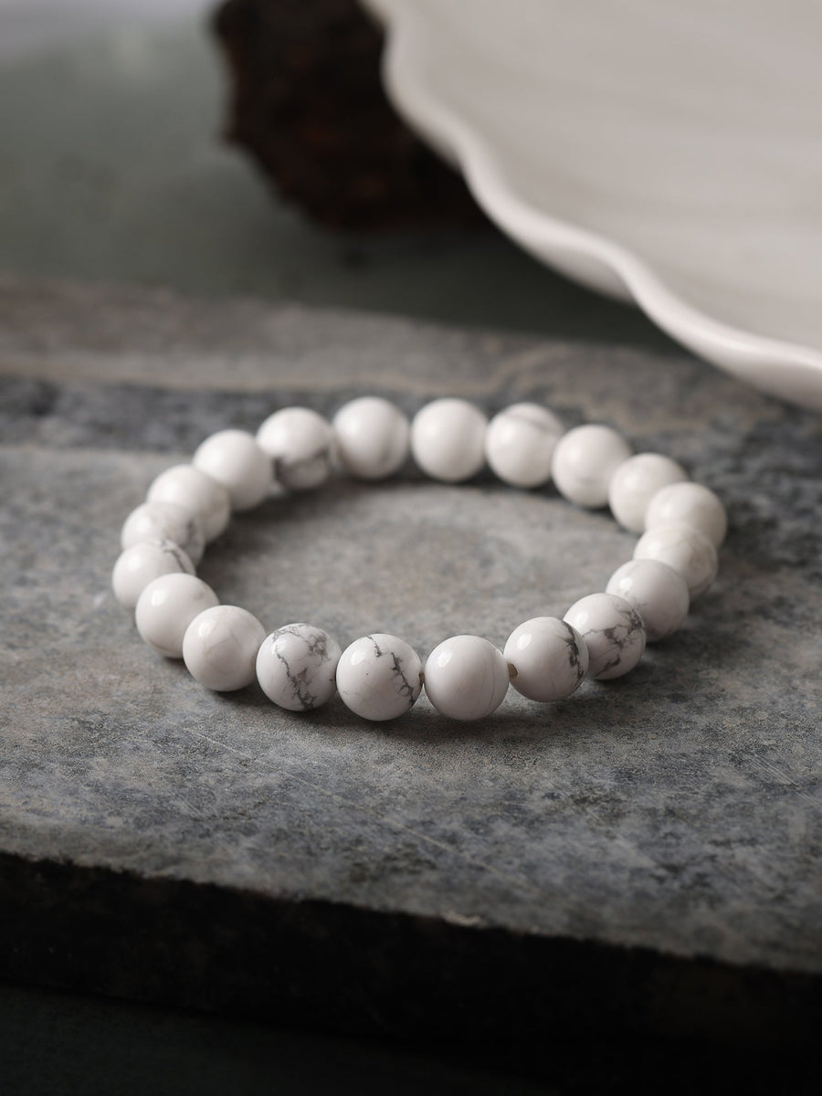 White Howlite Beads Bracelet