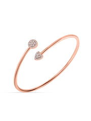 Heart Flex Rose Gold Bangle For Women-4