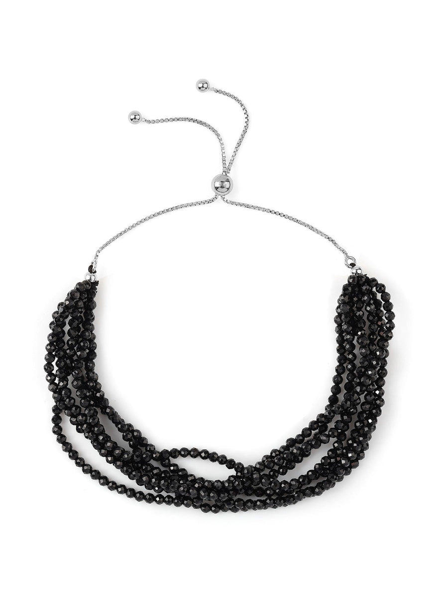 Multi Strand Black Spinel Bracelet