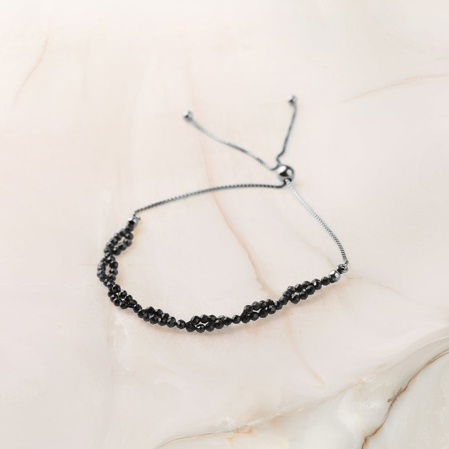 Black Spinel Bolo Bracelet