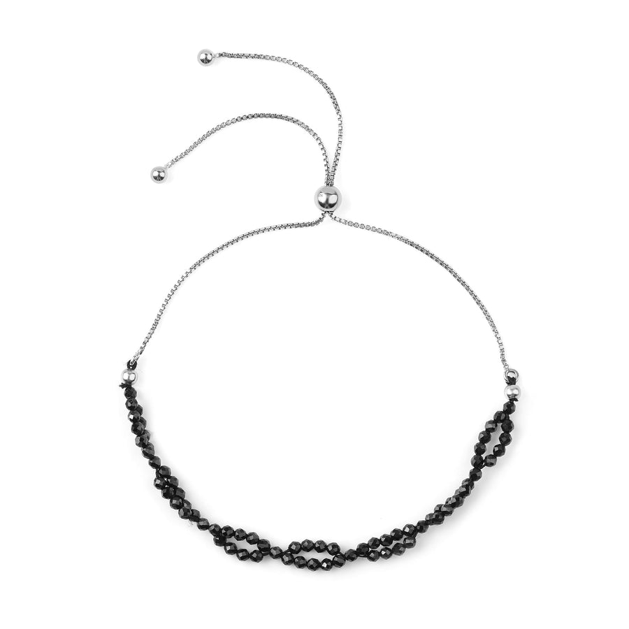 Black Spinel Bolo Bracelet