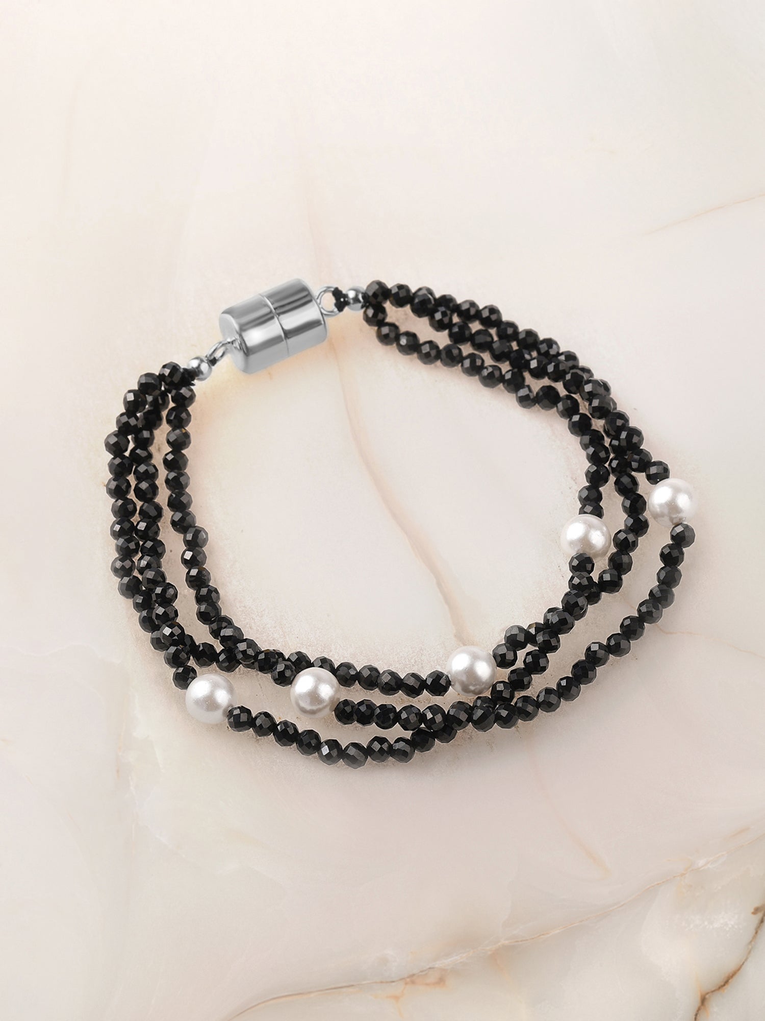 Yin & Yang Black Spinel Bracelet
