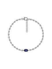 Natural Blue Sapphire Gold Link Bracelet
